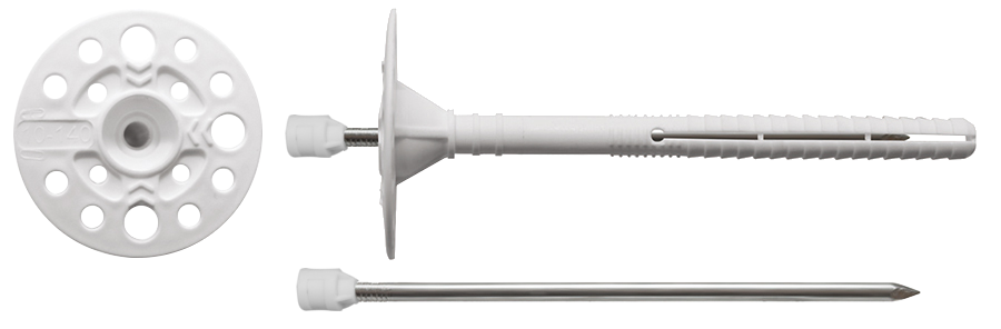 Тарілчастий дюбель-анкер для теплоізоляції, 10x420 ПП, металевий цвях з термоголовкою